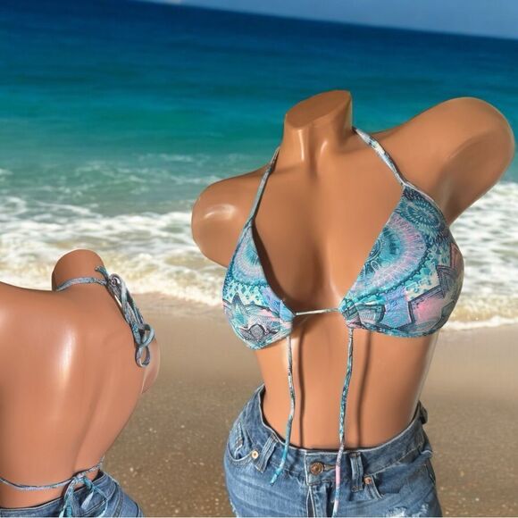 Eidon Swimwear l Tie-Front Bikini Top l Seashell internal design l SP l EUC - Picture 3 of 10